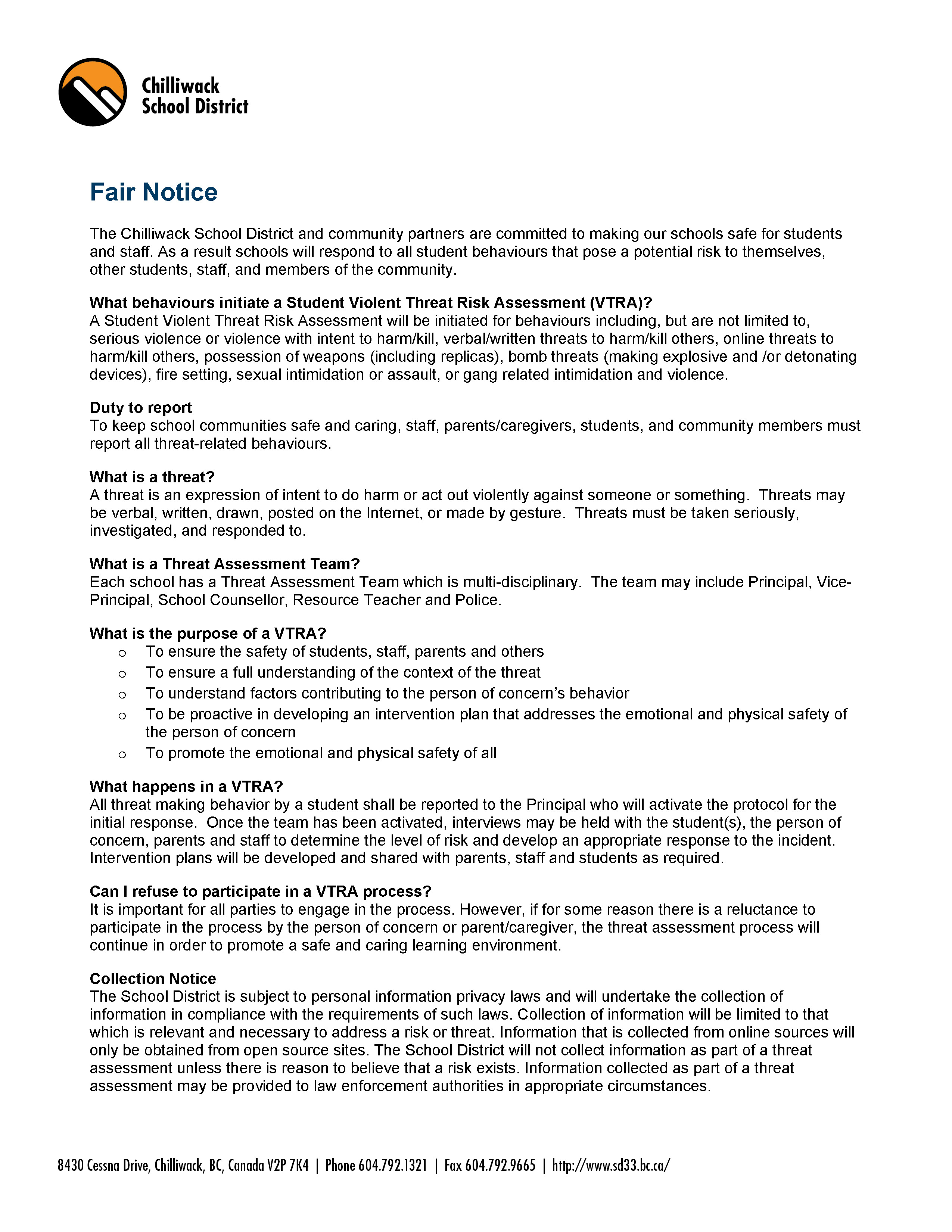 Code of Conduct & Dress Code | Chilliwack Secondary